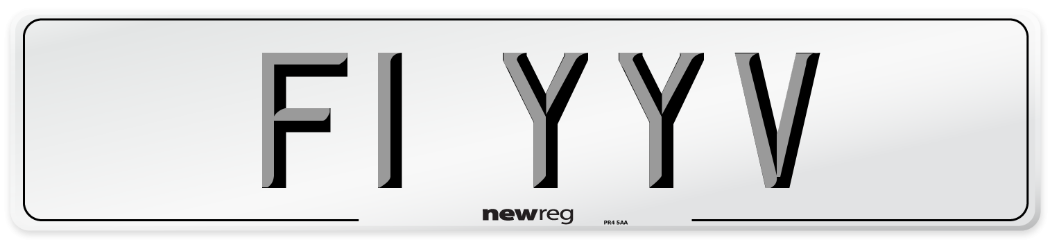 F1 YYV Number Plate from New Reg